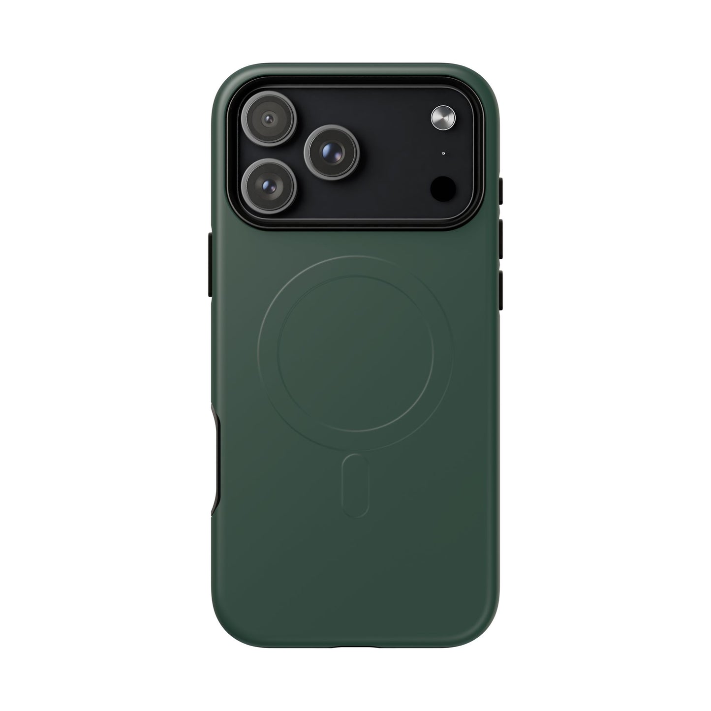 Bottle Green Minimalist Heritage Check MagSafe® iPhone Case | Luxury Magnetic Phone Cover