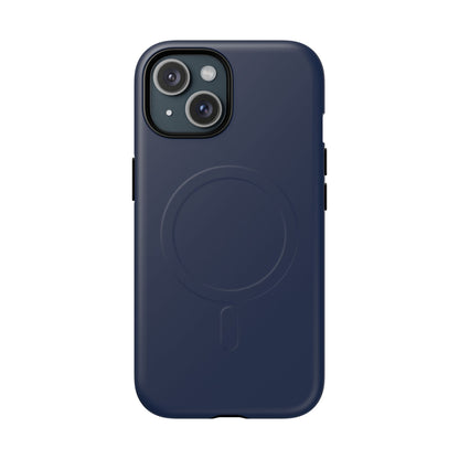 Navy Blue Minimalist Heritage Check MagSafe® iPhone Case | Luxury Magnetic Phone Cover