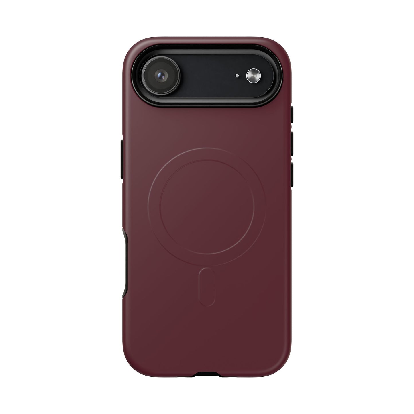 Oxblood Minimalist Heritage Check MagSafe® iPhone Case | Luxury Magnetic Phone Cover