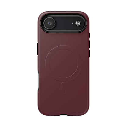 Oxblood Minimalist Heritage Check MagSafe® iPhone Case | Luxury Magnetic Phone Cover