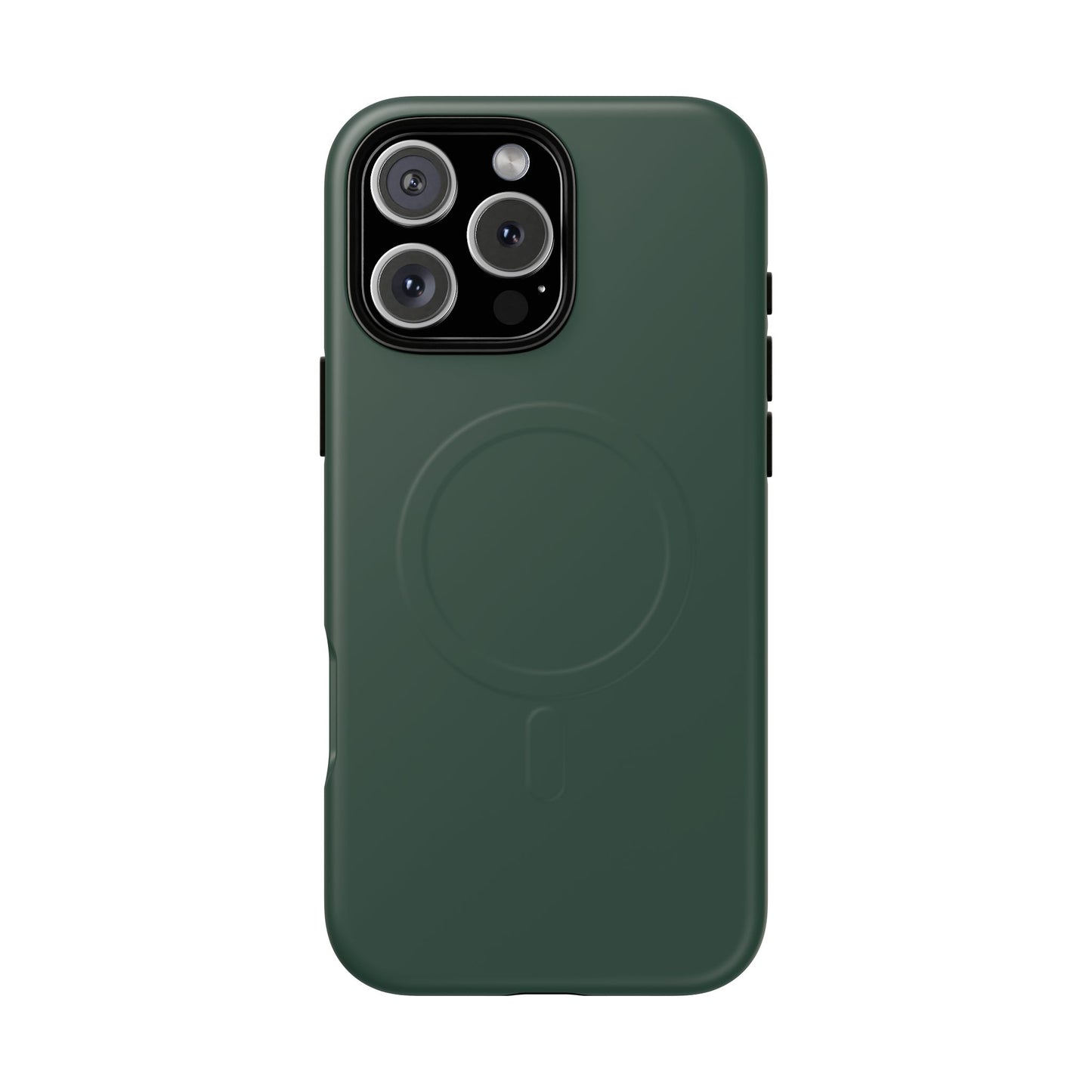 Bottle Green Minimalist Heritage Check MagSafe® iPhone Case | Luxury Magnetic Phone Cover