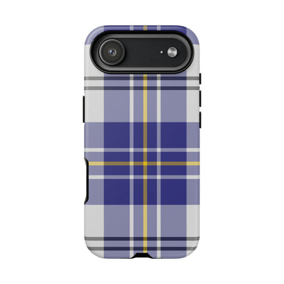 MacPherson Dress Blue Tartan iPhone Case | Dual-Layer Matt Protective Cover