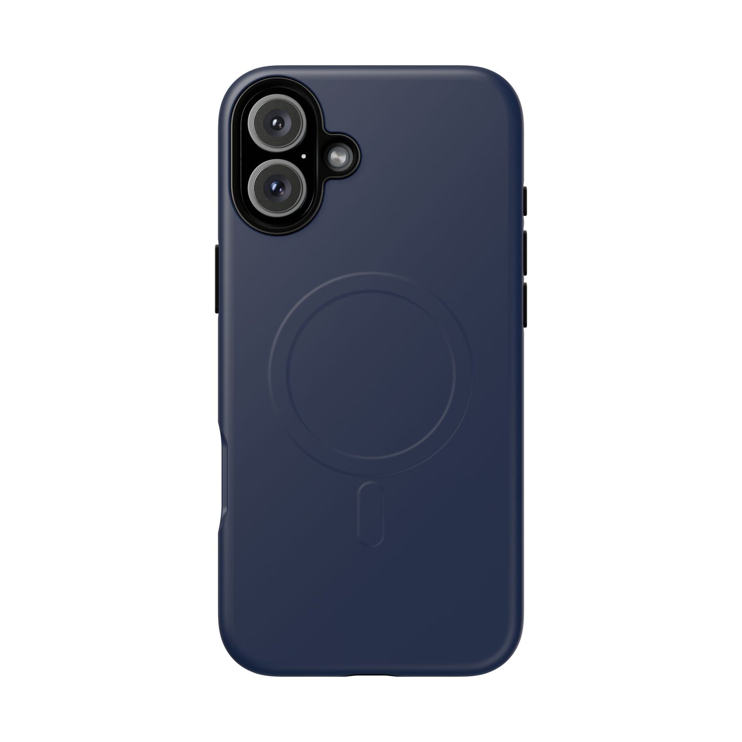 Navy Blue Minimalist Heritage Check MagSafe® iPhone Case | Luxury Magnetic Phone Cover