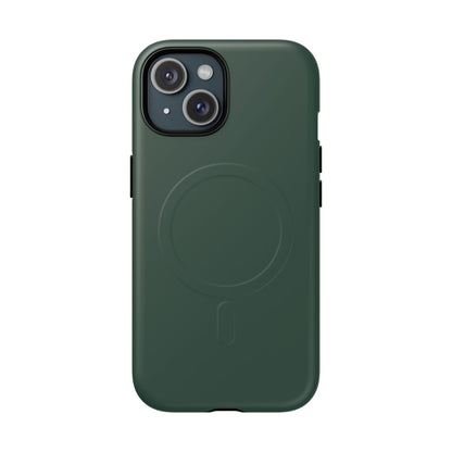 Bottle Green Minimalist Heritage Check MagSafe® iPhone Case | Luxury Magnetic Phone Cover