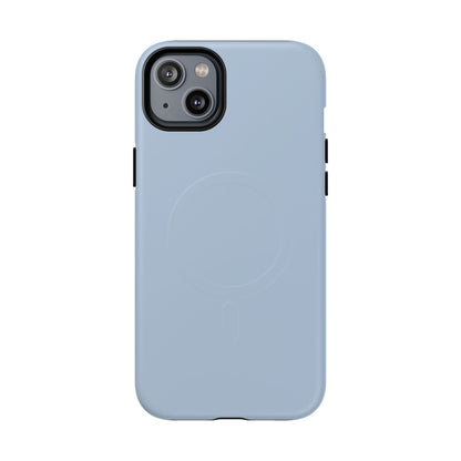 Cloud Blue Minimalist Heritage Check MagSafe® iPhone Case | Luxury Magnetic Phone Cover