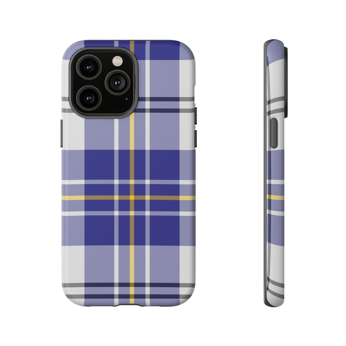 MacPherson Dress Blue Tartan iPhone Case | Dual-Layer Matt Protective Cover