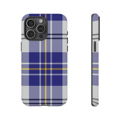 MacPherson Dress Blue Tartan iPhone Case | Dual-Layer Matt Protective Cover