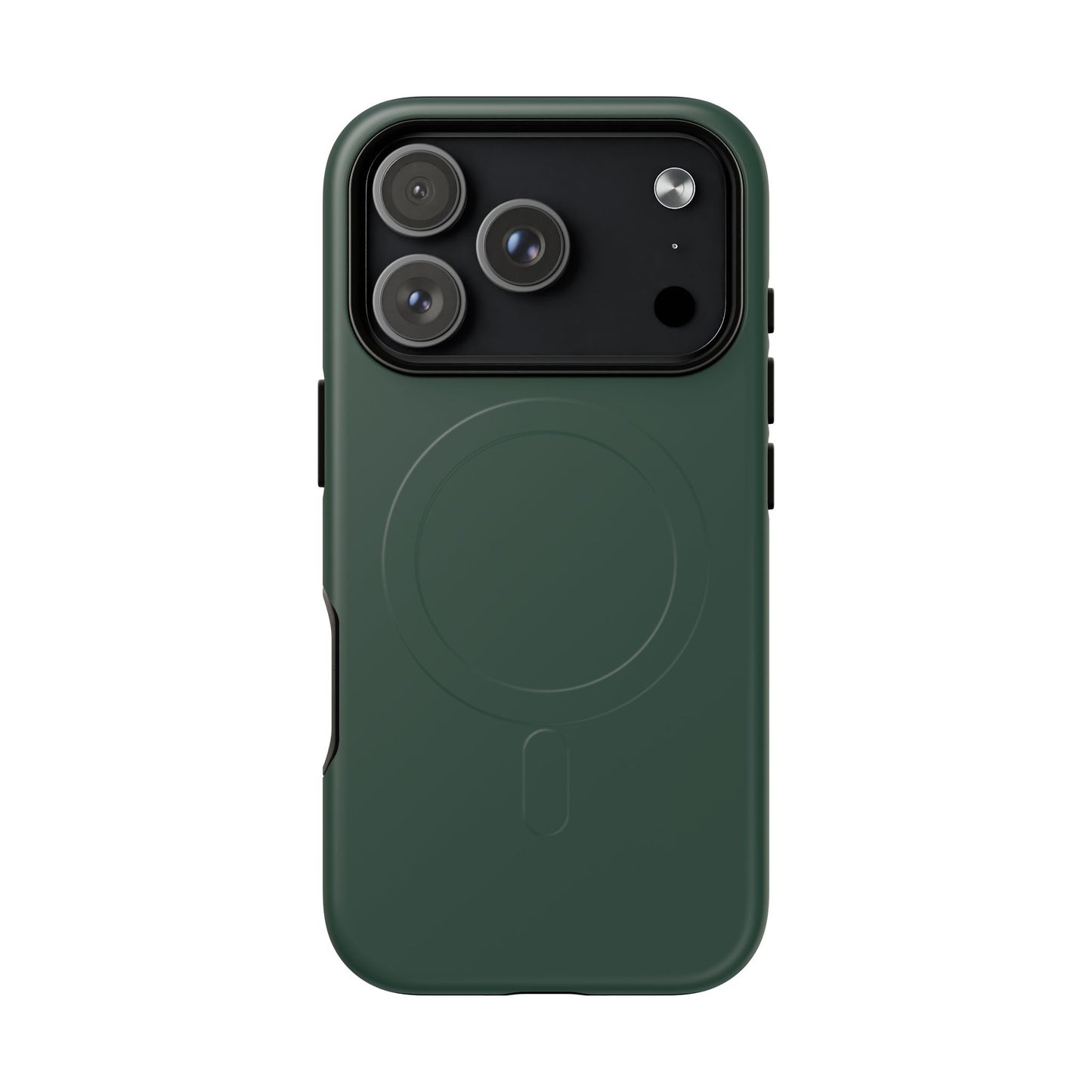 Bottle Green Minimalist Heritage Check MagSafe® iPhone Case | Luxury Magnetic Phone Cover