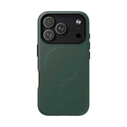 Bottle Green Minimalist Heritage Check MagSafe® iPhone Case | Luxury Magnetic Phone Cover