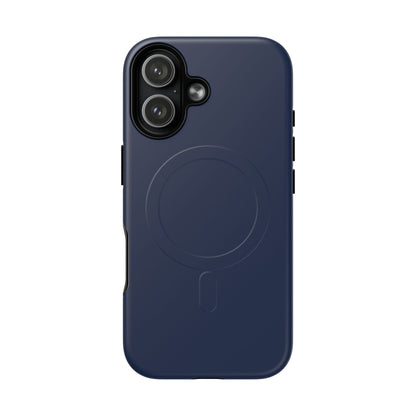 Navy Blue Minimalist Heritage Check MagSafe® iPhone Case | Luxury Magnetic Phone Cover