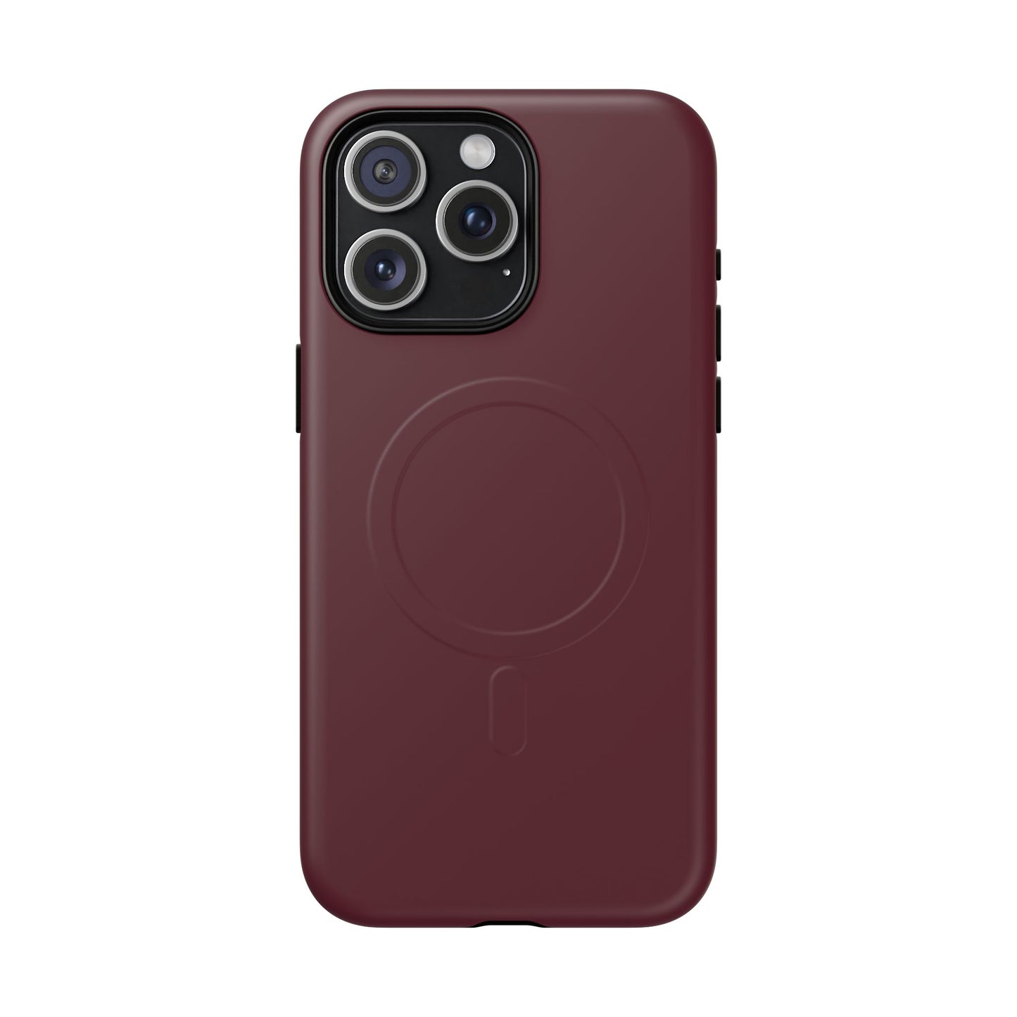 Oxblood Minimalist Heritage Check MagSafe® iPhone Case | Luxury Magnetic Phone Cover