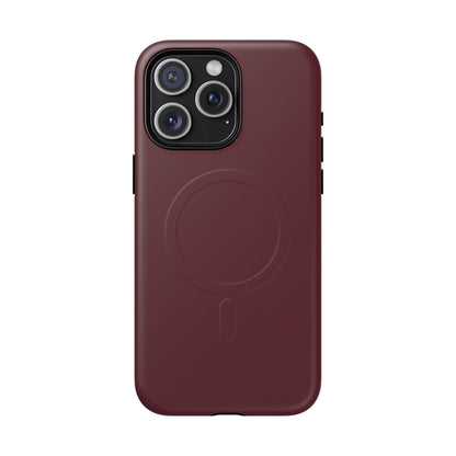 Oxblood Minimalist Heritage Check MagSafe® iPhone Case | Luxury Magnetic Phone Cover