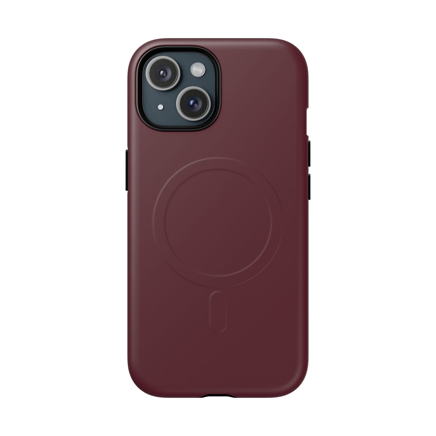 Oxblood Minimalist Heritage Check MagSafe® iPhone Case | Luxury Magnetic Phone Cover