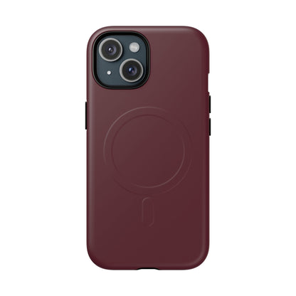Oxblood Minimalist Heritage Check MagSafe® iPhone Case | Luxury Magnetic Phone Cover