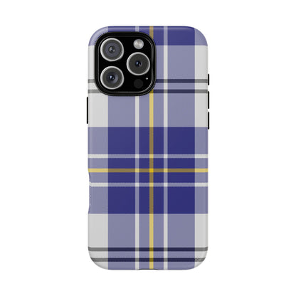 MacPherson Dress Blue Tartan iPhone Case | Dual-Layer Matt Protective Cover
