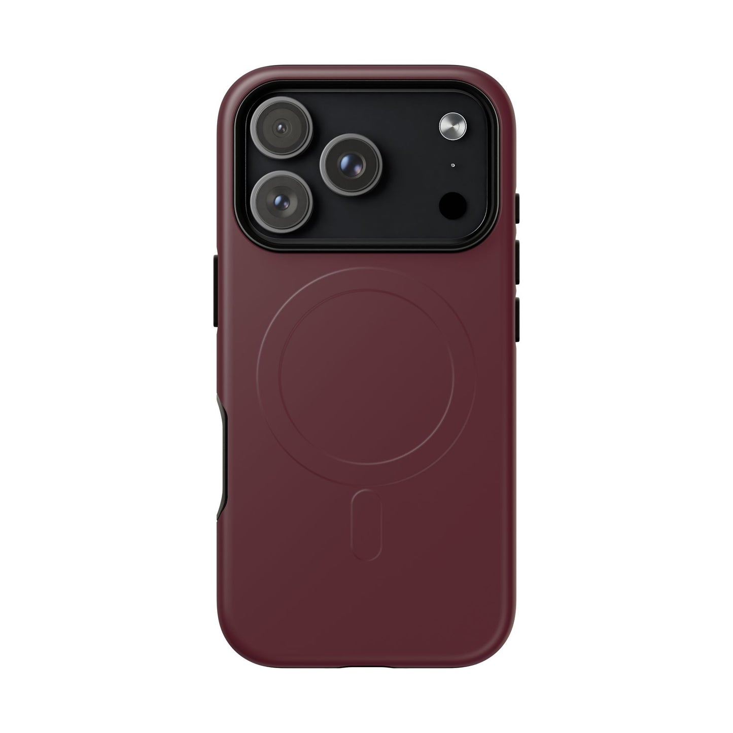 Oxblood Minimalist Heritage Check MagSafe® iPhone Case | Luxury Magnetic Phone Cover