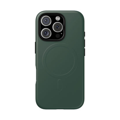 Bottle Green Minimalist Heritage Check MagSafe® iPhone Case | Luxury Magnetic Phone Cover