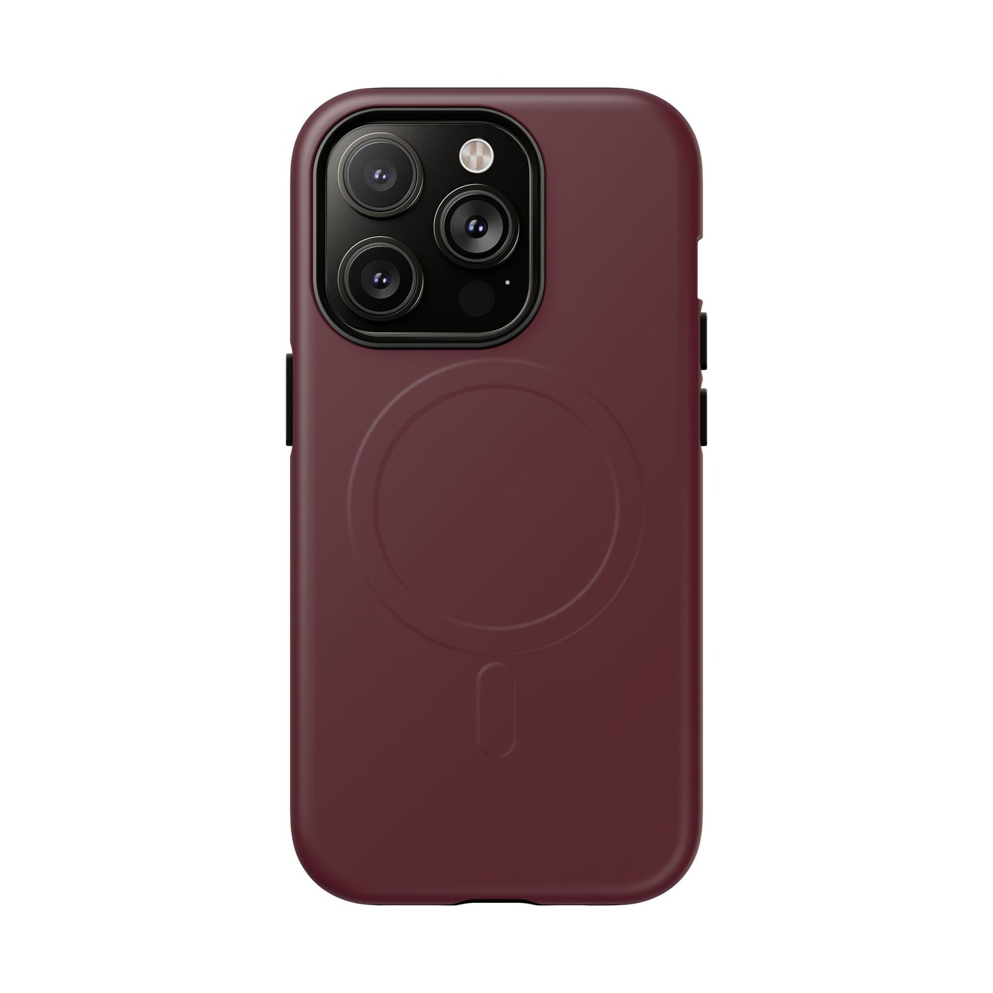 Oxblood Minimalist Heritage Check MagSafe® iPhone Case | Luxury Magnetic Phone Cover
