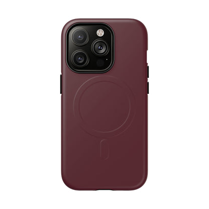 Oxblood Minimalist Heritage Check MagSafe® iPhone Case | Luxury Magnetic Phone Cover