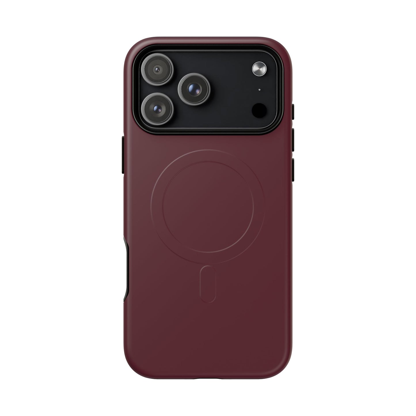 Oxblood Minimalist Heritage Check MagSafe® iPhone Case | Luxury Magnetic Phone Cover