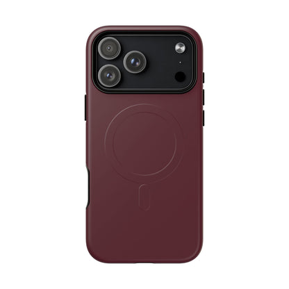 Oxblood Minimalist Heritage Check MagSafe® iPhone Case | Luxury Magnetic Phone Cover