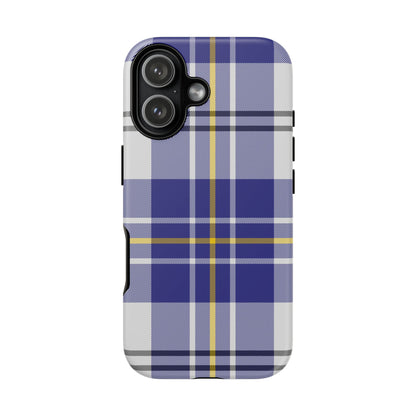 MacPherson Dress Blue Tartan iPhone Case | Dual-Layer Matt Protective Cover