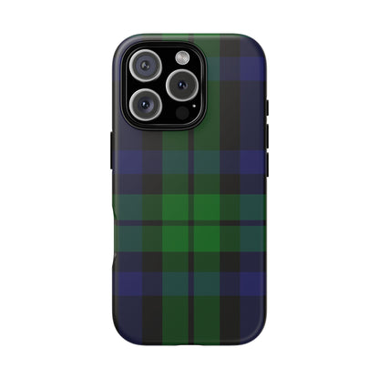 Black Watch Traditional Tartan iPhone Case | Dual-Layer Matt Protective Cover