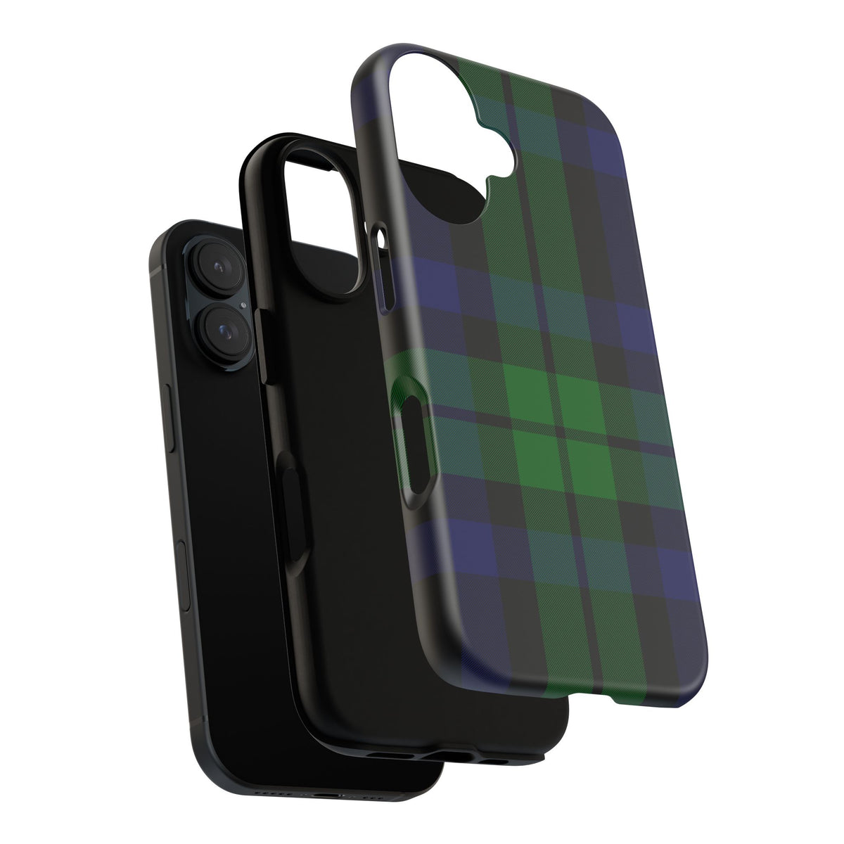Black Watch Traditional Tartan iPhone Case | Dual-Layer Matt Protective Cover