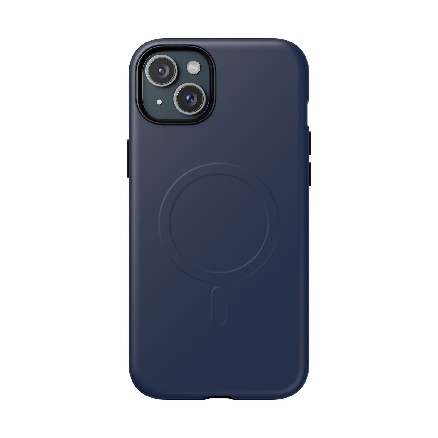 Navy Blue Minimalist Heritage Check MagSafe® iPhone Case | Luxury Magnetic Phone Cover