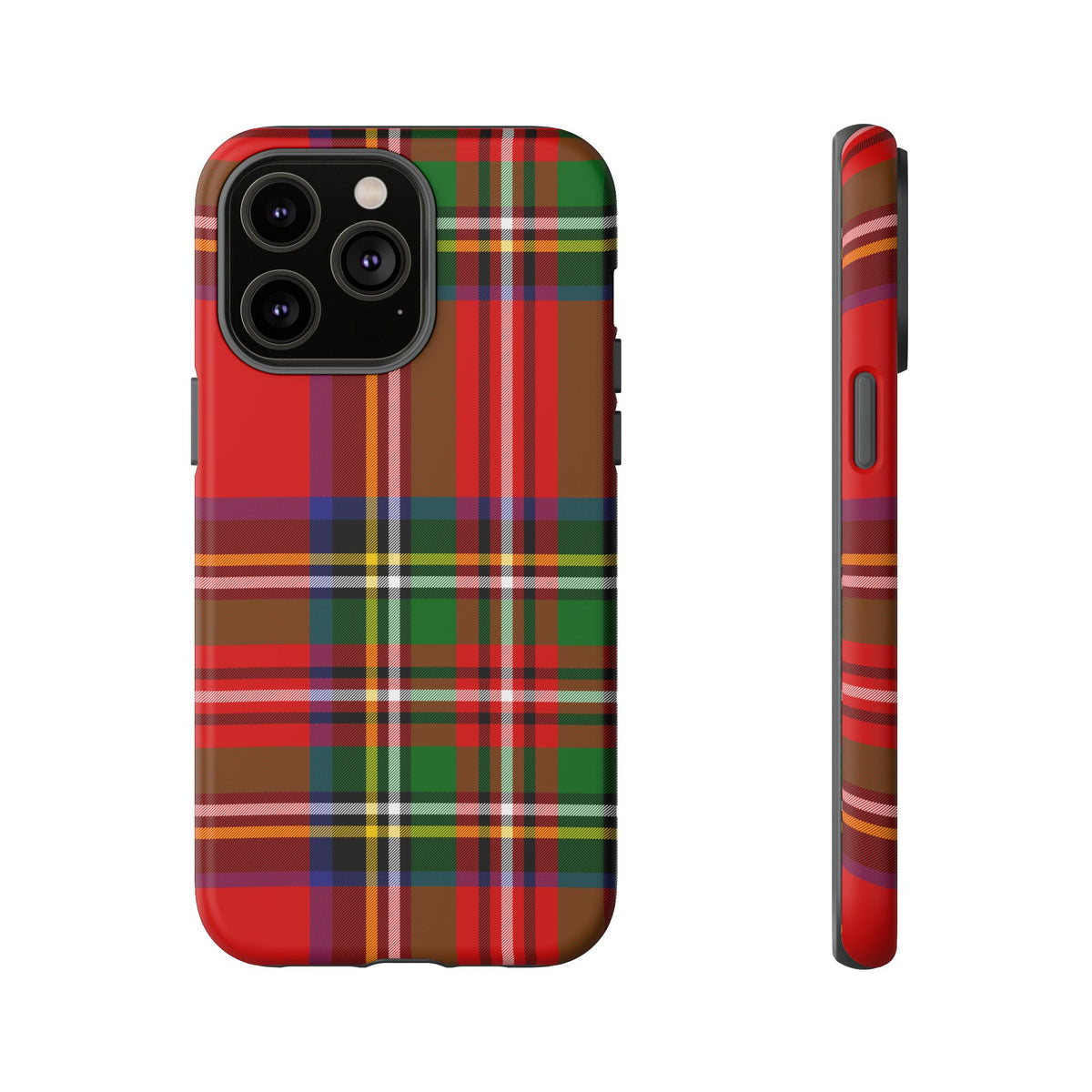 Royal Stewart Heritage Tartan iPhone Case | Dual-Layer Matt Protective Cover