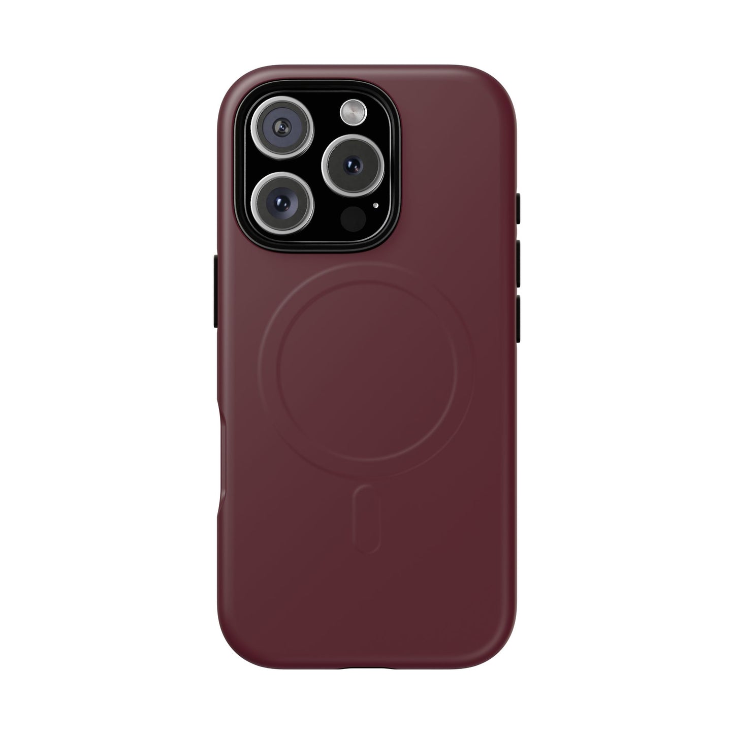 Oxblood Minimalist Heritage Check MagSafe® iPhone Case | Luxury Magnetic Phone Cover
