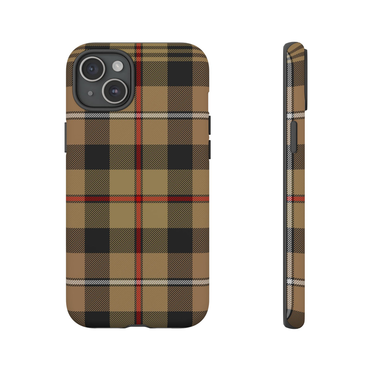 MacKenzie Hunting (Brown) Traditional Tartan iPhone Case | Dual-Layer Matt Protective Cover