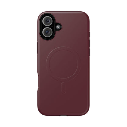 Oxblood Minimalist Heritage Check MagSafe® iPhone Case | Luxury Magnetic Phone Cover