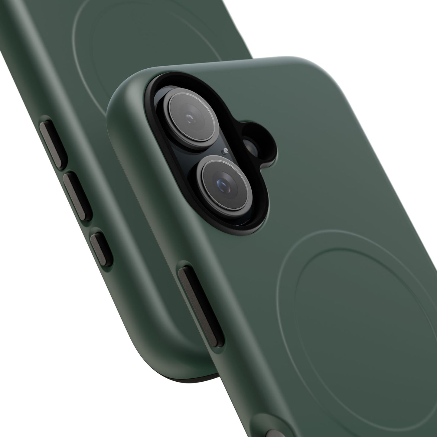 Bottle Green Minimalist Heritage Check MagSafe® iPhone Case | Luxury Magnetic Phone Cover