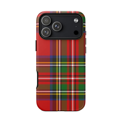 Royal Stewart Heritage Tartan iPhone Case | Dual-Layer Matt Protective Cover
