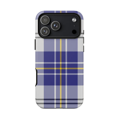 MacPherson Dress Blue Tartan iPhone Case | Dual-Layer Matt Protective Cover