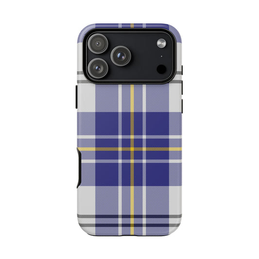MacPherson Dress Blue Tartan iPhone Case | Dual-Layer Matt Protective Cover