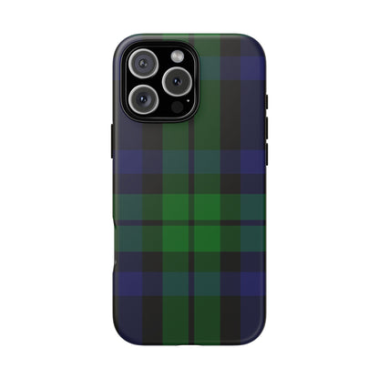 Black Watch Traditional Tartan iPhone Case | Dual-Layer Matt Protective Cover