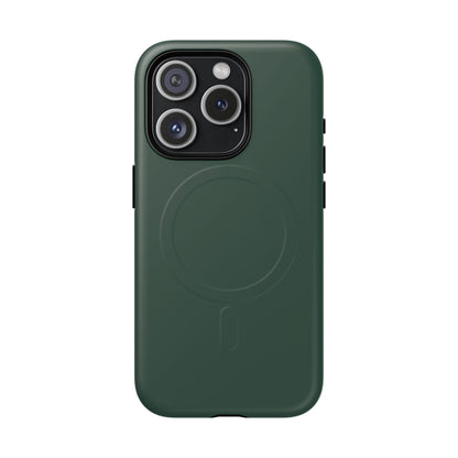 Bottle Green Minimalist Heritage Check MagSafe® iPhone Case | Luxury Magnetic Phone Cover