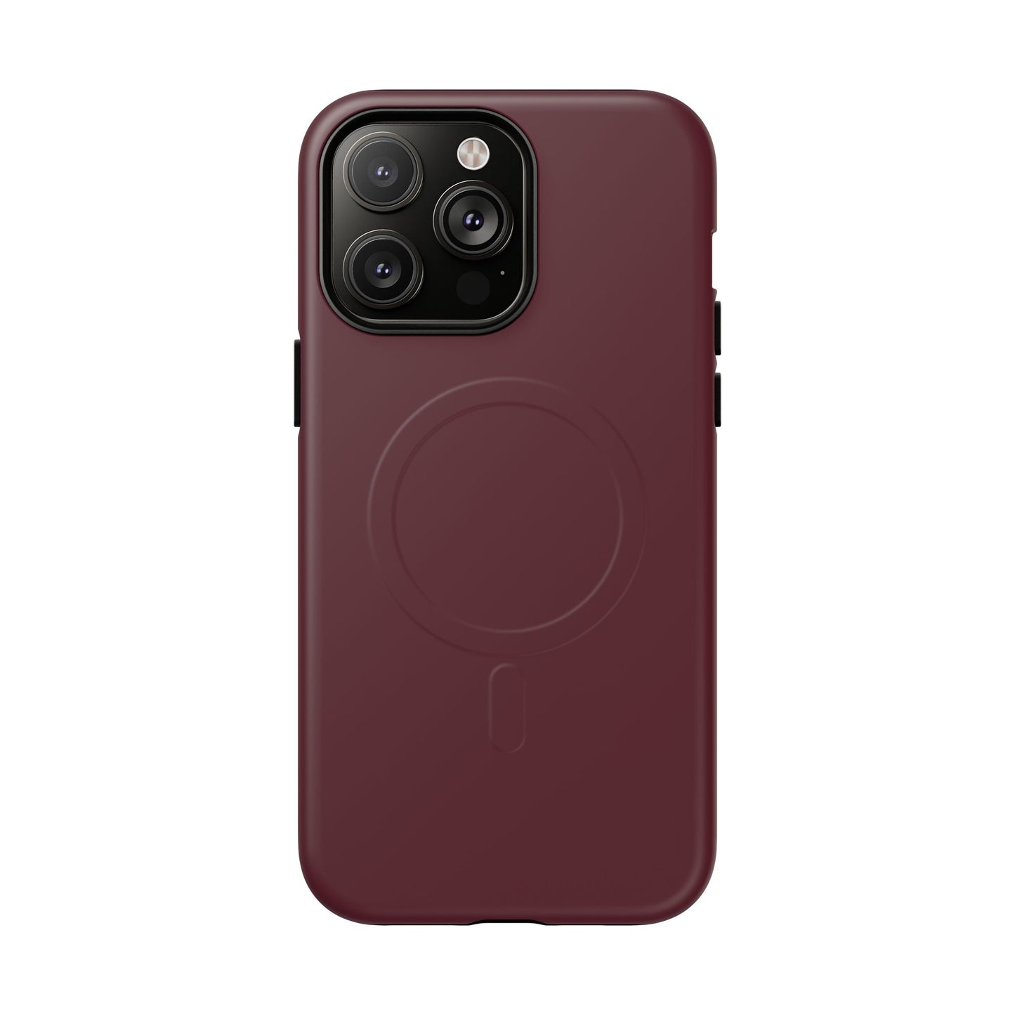 Oxblood Minimalist Heritage Check MagSafe® iPhone Case | Luxury Magnetic Phone Cover