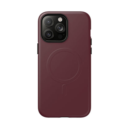 Oxblood Minimalist Heritage Check MagSafe® iPhone Case | Luxury Magnetic Phone Cover