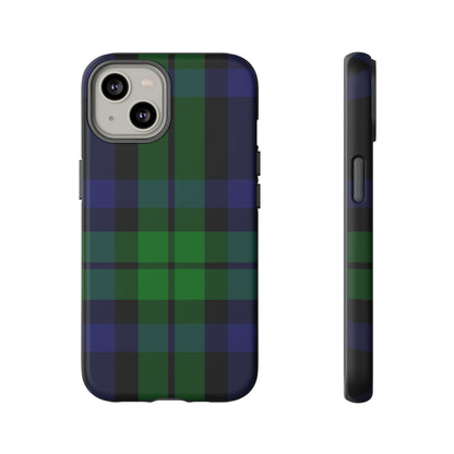 Black Watch Traditional Tartan iPhone Case | Dual-Layer Matt Protective Cover