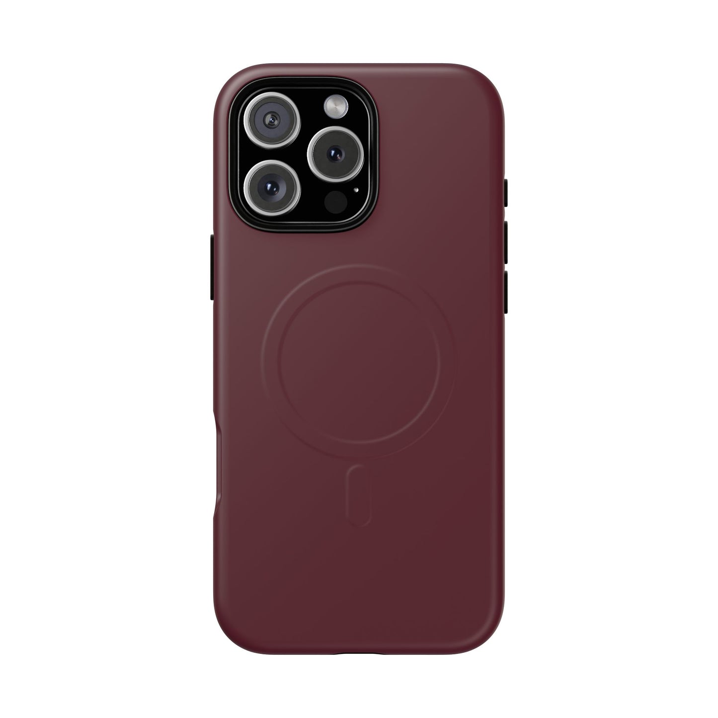 Oxblood Minimalist Heritage Check MagSafe® iPhone Case | Luxury Magnetic Phone Cover