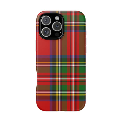 Royal Stewart Heritage Tartan iPhone Case | Dual-Layer Matt Protective Cover