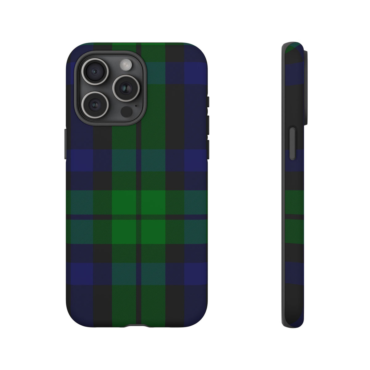 Black Watch Traditional Tartan iPhone Case | Dual-Layer Matt Protective Cover