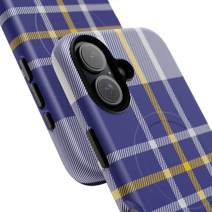 MacPherson Dress Blue Tartan MagSafe® iPhone Case | Luxury Magnetic Phone Cover