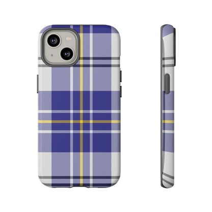 MacPherson Dress Blue Tartan iPhone Case | Dual-Layer Matt Protective Cover