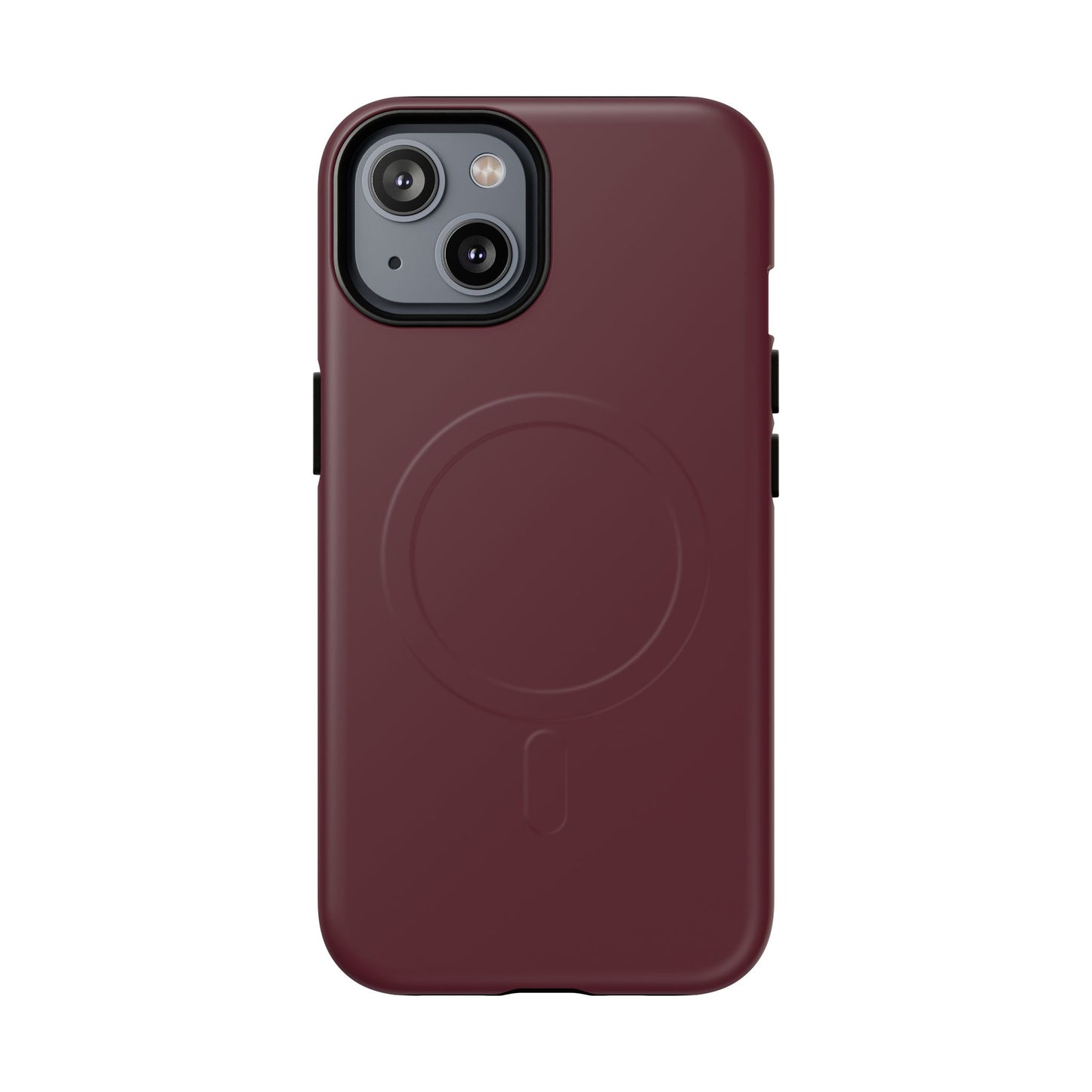 Oxblood Minimalist Heritage Check MagSafe® iPhone Case | Luxury Magnetic Phone Cover