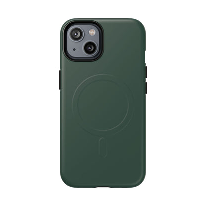 Bottle Green Minimalist Heritage Check MagSafe® iPhone Case | Luxury Magnetic Phone Cover