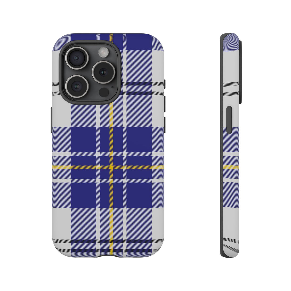MacPherson Dress Blue Tartan iPhone Case | Dual-Layer Matt Protective Cover